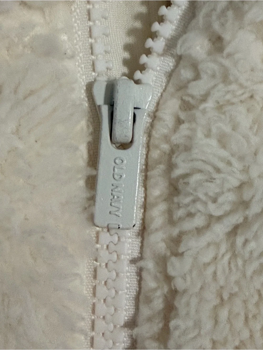 Old Navy Cream Plush Bear-Ear Zip Jacket for Kids 6-12M